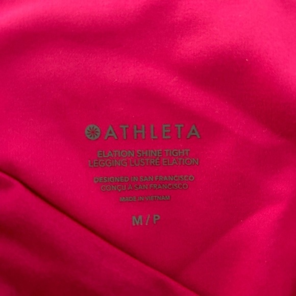 Athleta Elation Shine Tight Hot Pink size Medium PETITE - Picture 8 of 8